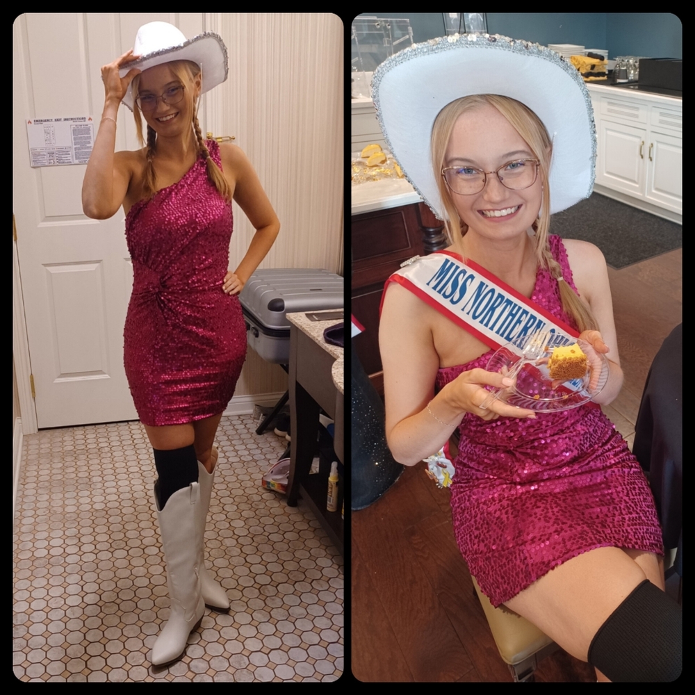 Hot Pink One Shoulder Sequin Homecoming Dress